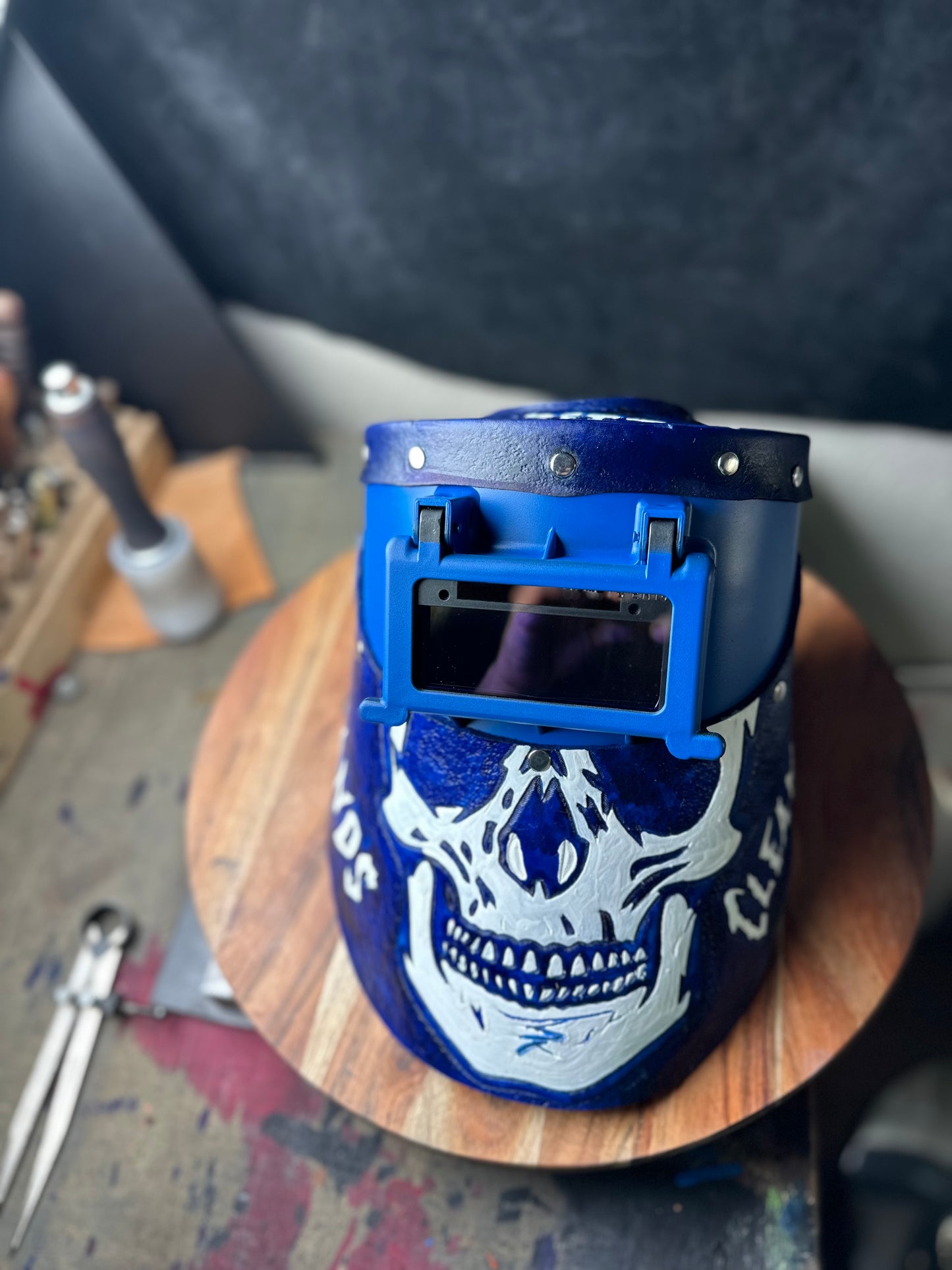 Colored skull hood